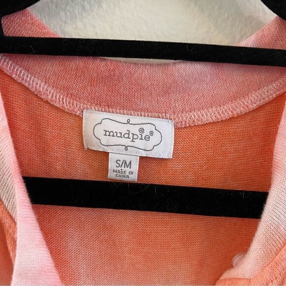 Mud pie Cardigan Tie Dye Size S/M Pink Orange Button Front light weight - Picture 2 of 4